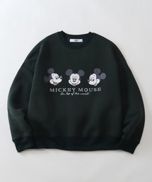 【Disney/ディズニー】ディズニーキャラクター アートワーク 裏起毛 ワイドシルエット ドロップショルダー クルーネック スウェット トレーナー