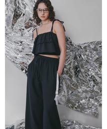 Solace | 2WAYフリルキャミ＆ワイドパンツセットアップ(サロペット/オーバーオール)