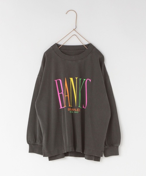 LOWRYS FARM（ローリーズファーム）の「プリントＢＩＧTシャツロングスリーブ　 142528（Tシャツ/カットソー・キッズ・ホワイト/パープル/チャコールグレー/グレー・110cm/120cm/130cm/140cm/150cm）」の1枚目の写真