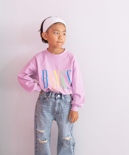 LOWRYS FARM（ローリーズファーム）の「プリントＢＩＧTシャツロングスリーブ　 142528（Tシャツ/カットソー・キッズ・ホワイト/パープル/チャコールグレー/グレー・110cm/120cm/130cm/140cm/150cm）」の16枚目の写真