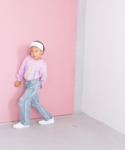 LOWRYS FARM（ローリーズファーム）の「プリントＢＩＧTシャツロングスリーブ　 142528（Tシャツ/カットソー・キッズ・ホワイト/パープル/チャコールグレー/グレー・110cm/120cm/130cm/140cm/150cm）」の21枚目の写真