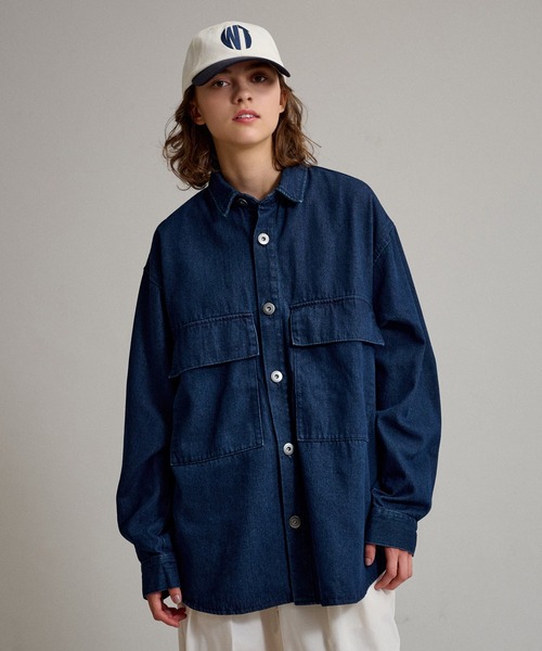 WETTEMPT(ウィテンプト)の「BIG POCKET DENIM SHIRT / ビッグポケットデニムシャツ(シャツ/ブラウス・メンズ・インディゴブルー/ブラック/サックスブルー・MEDIUM/LARGE)」の3枚目の写真