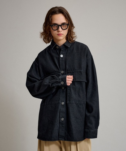 WETTEMPT(ウィテンプト)の「BIG POCKET DENIM SHIRT / ビッグポケットデニムシャツ(シャツ/ブラウス・メンズ・インディゴブルー/ブラック/サックスブルー・MEDIUM/LARGE)」の6枚目の写真