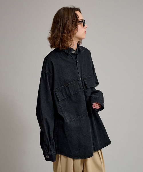 WETTEMPT(ウィテンプト)の「BIG POCKET DENIM SHIRT / ビッグポケットデニムシャツ(シャツ/ブラウス・メンズ・インディゴブルー/ブラック/サックスブルー・MEDIUM/LARGE)」の8枚目の写真