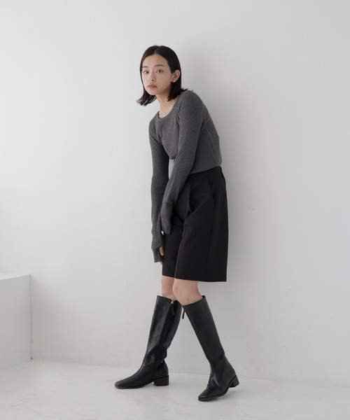 hellam（へラム）の「ラメリブクルーネックニット（ニット/セーター・レディース・シルバー/ブラック/チャコール/アイボリー・FREE）」の13枚目の写真