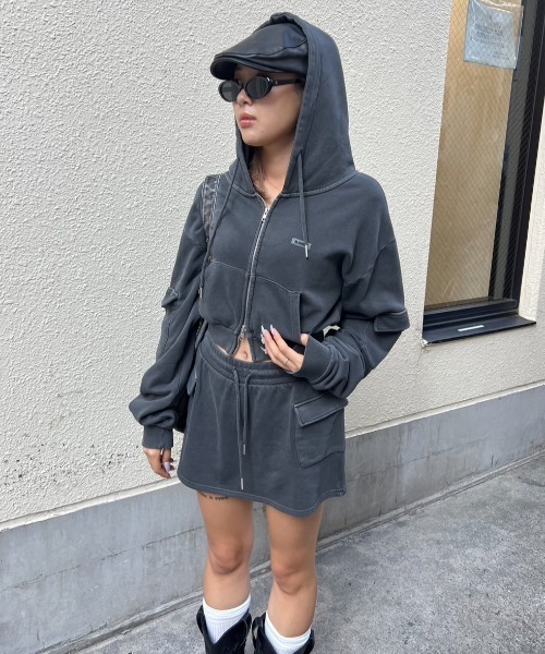 BLONDEY(ブロンディ)の「【インナー付き】ピグメントスウェットカーゴミニスカート(スカート・レディース・ピンク/グレー/チャコールグレー・SMALL/MEDIUM)」の10枚目の写真