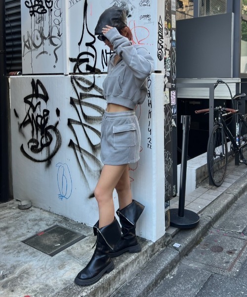 BLONDEY(ブロンディ)の「【インナー付き】ピグメントスウェットカーゴミニスカート(スカート・レディース・ピンク/グレー/チャコールグレー・SMALL/MEDIUM)」の6枚目の写真