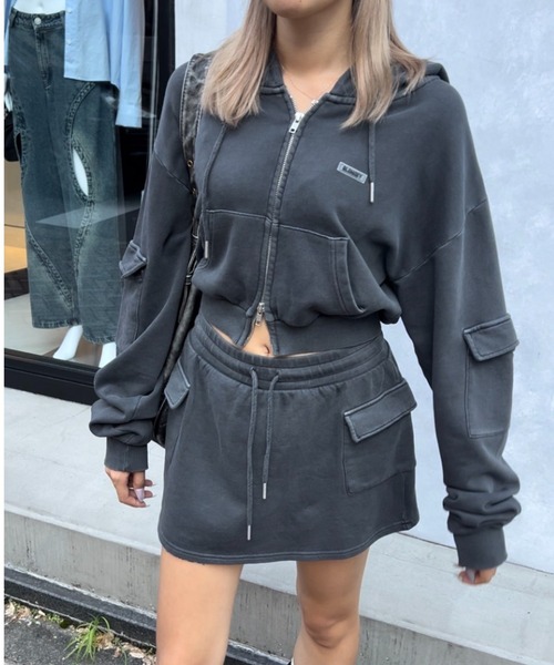 BLONDEY(ブロンディ)の「【インナー付き】ピグメントスウェットカーゴミニスカート(スカート・レディース・ピンク/グレー/チャコールグレー・SMALL/MEDIUM)」の8枚目の写真