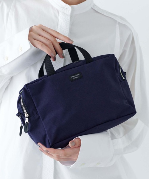 STANDARD SUPPLY(スタンダードサプライ)の「スタンダードサプライ / SIMPLICITY シンプリシティ / 2R SQUARE POUCH L 2ルームスクエアポーチL(ハンドバッグ・レディース・グレー/ダークパープル/ブラック/ダークネイビー/グリーン/サンドベージュ/モカ/ブルー/チャコールグレー/レッド/マスタード・FREE)」の10枚目の写真