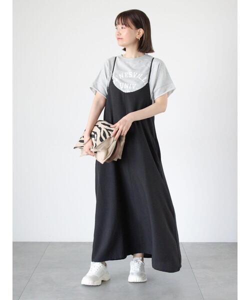 Lugnoncure（ルノンキュール）の「麻風キャミワンピース（ワンピース・レディース・ブラック/カーキ/モカ・F）」の17枚目の写真