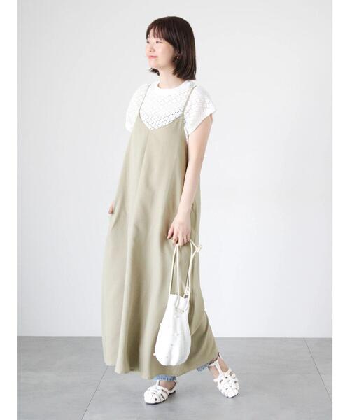 Lugnoncure（ルノンキュール）の「麻風キャミワンピース（ワンピース・レディース・ブラック/カーキ/モカ・F）」の13枚目の写真