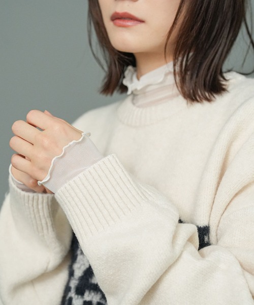 mili an deni(ミリアンデニ)の「フェザーニットロゴビッグプルオーバー(ニット/セーター・レディース・グレー/ブラック/アイボリー・M)」の10枚目の写真