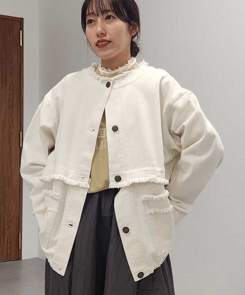 CRAFT STANDARD BOUTIQUE（クラフトスタンダードブティック）の「デニム2WAYブルゾン（デニムジャケット・レディース・ブラック/ナチュラル/インディゴブルー・FREE）」の2枚目の写真