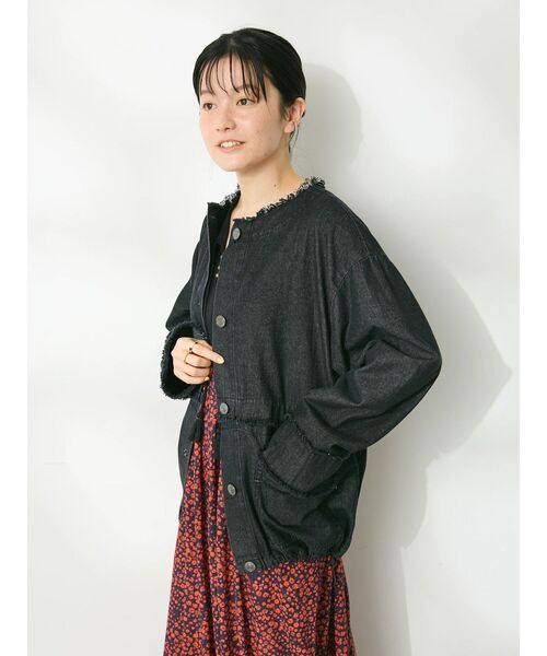 CRAFT STANDARD BOUTIQUE（クラフトスタンダードブティック）の「デニム2WAYブルゾン（デニムジャケット・レディース・ブラック/ナチュラル/インディゴブルー・FREE）」の9枚目の写真