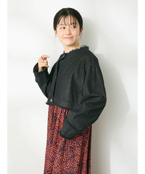 CRAFT STANDARD BOUTIQUE（クラフトスタンダードブティック）の「デニム2WAYブルゾン（デニムジャケット・レディース・ブラック/ナチュラル/インディゴブルー・FREE）」の12枚目の写真