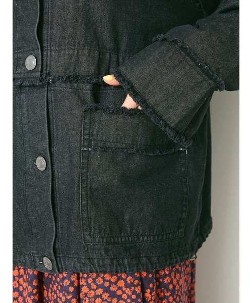 CRAFT STANDARD BOUTIQUE（クラフトスタンダードブティック）の「デニム2WAYブルゾン（デニムジャケット・レディース・ブラック/ナチュラル/インディゴブルー・FREE）」の16枚目の写真