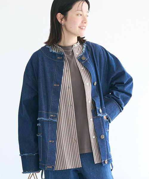 CRAFT STANDARD BOUTIQUE（クラフトスタンダードブティック）の「デニム2WAYブルゾン（デニムジャケット・レディース・ブラック/ナチュラル/インディゴブルー・FREE）」の3枚目の写真