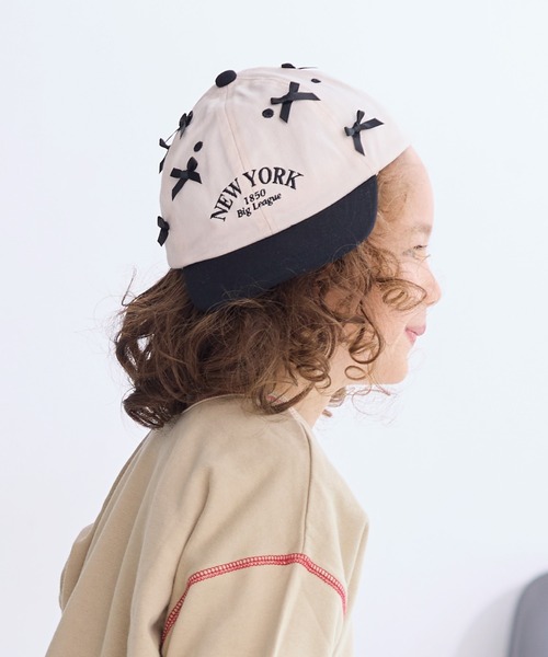 GRIN BUDDY(グリンバディ)の「【GRIN BUDDY】別注 NY Ribbon Cap(キャップ・キッズ・グリーン/ブラック・52/54)」の1枚目の写真