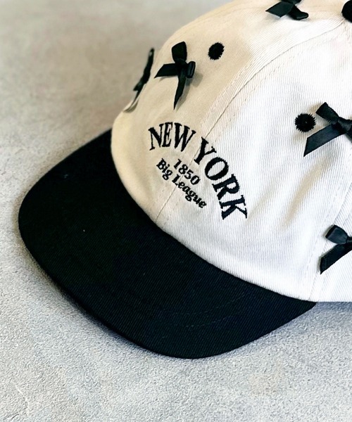 GRIN BUDDY(グリンバディ)の「【GRIN BUDDY】別注 NY Ribbon Cap(キャップ・キッズ・グリーン/ブラック・52/54)」の4枚目の写真