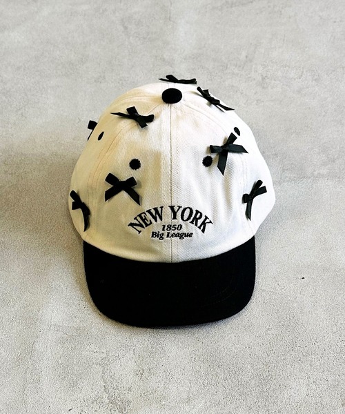 GRIN BUDDY(グリンバディ)の「【GRIN BUDDY】別注 NY Ribbon Cap(キャップ・キッズ・グリーン/ブラック・52/54)」の3枚目の写真