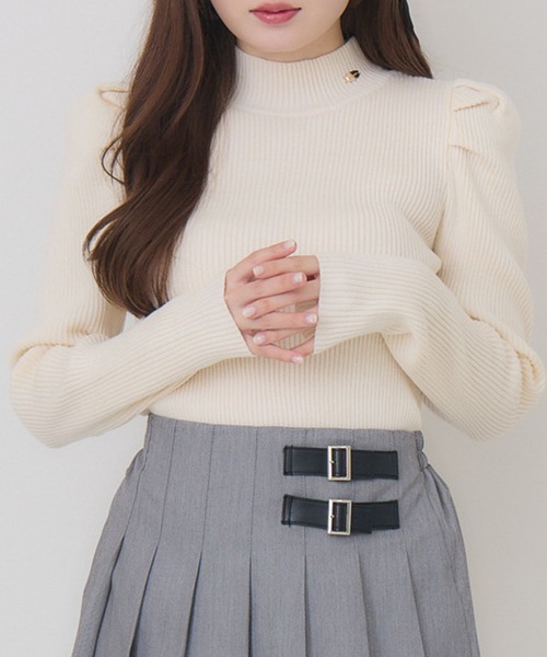 ems excite（エムズエキサイト）の「パワショルハイネックNTPO（ニット/セーター・レディース・チャコールグレー/ピンク系その他3/ブラック系その他3/ナチュラル・FREE）」の3枚目の写真