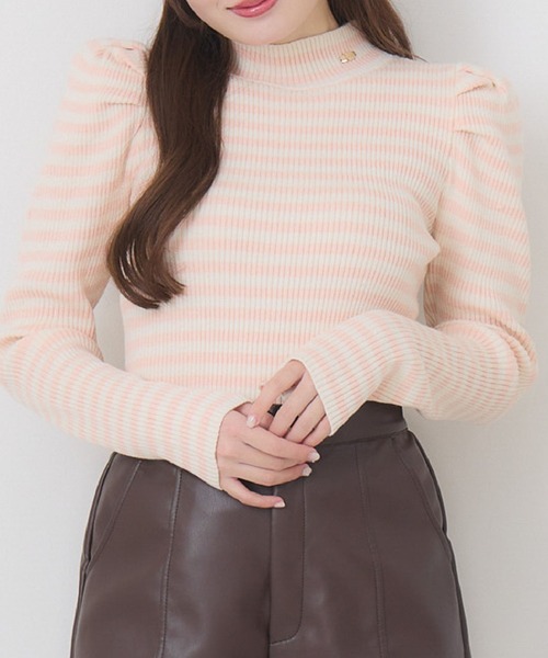 ems excite（エムズエキサイト）の「パワショルハイネックNTPO（ニット/セーター・レディース・チャコールグレー/ピンク系その他3/ブラック系その他3/ナチュラル・FREE）」の4枚目の写真