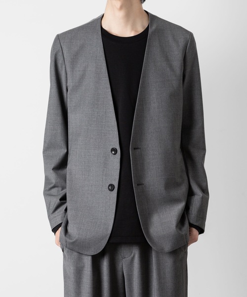 ATTACHMENT（アタッチメント）の「2/80 PE/WO ストレッチトロ カラーレスジャケット / 2/80 PE/WO STRETCH TRO COLLARLESS JKT（ノーカラージャケット・メンズ・ネイビー/ブラック/グレー・1/2/3）」の21枚目の写真