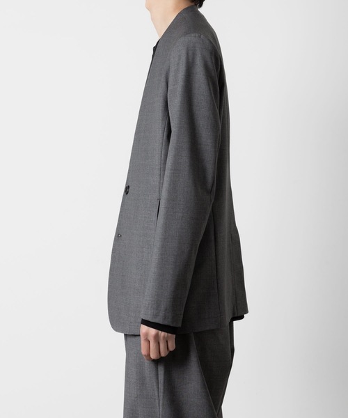 ATTACHMENT（アタッチメント）の「2/80 PE/WO ストレッチトロ カラーレスジャケット / 2/80 PE/WO STRETCH TRO COLLARLESS JKT（ノーカラージャケット・メンズ・ネイビー/ブラック/グレー・1/2/3）」の8枚目の写真