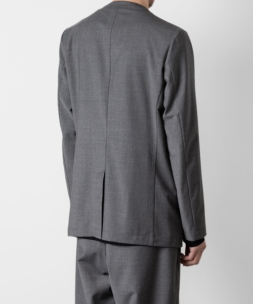 ATTACHMENT（アタッチメント）の「2/80 PE/WO ストレッチトロ カラーレスジャケット / 2/80 PE/WO STRETCH TRO COLLARLESS JKT（ノーカラージャケット・メンズ・ネイビー/ブラック/グレー・1/2/3）」の9枚目の写真
