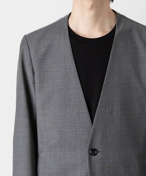 ATTACHMENT（アタッチメント）の「2/80 PE/WO ストレッチトロ カラーレスジャケット / 2/80 PE/WO STRETCH TRO COLLARLESS JKT（ノーカラージャケット・メンズ・ネイビー/ブラック/グレー・1/2/3）」の11枚目の写真