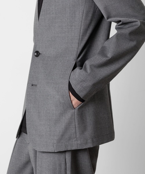 ATTACHMENT（アタッチメント）の「2/80 PE/WO ストレッチトロ カラーレスジャケット / 2/80 PE/WO STRETCH TRO COLLARLESS JKT（ノーカラージャケット・メンズ・ネイビー/ブラック/グレー・1/2/3）」の12枚目の写真