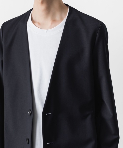 ATTACHMENT（アタッチメント）の「2/80 PE/WO ストレッチトロ カラーレスジャケット / 2/80 PE/WO STRETCH TRO COLLARLESS JKT（ノーカラージャケット・メンズ・ネイビー/ブラック/グレー・1/2/3）」の19枚目の写真