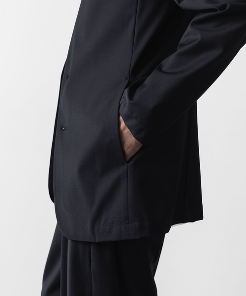 ATTACHMENT（アタッチメント）の「2/80 PE/WO ストレッチトロ カラーレスジャケット / 2/80 PE/WO STRETCH TRO COLLARLESS JKT（ノーカラージャケット・メンズ・ネイビー/ブラック/グレー・1/2/3）」の18枚目の写真