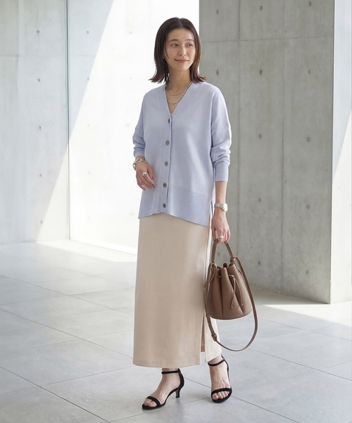 STYLE DELI（スタイルデリ）の「【匠ジョーゼット】サイドベンツロングスカート（スカート・レディース・ホワイト・M2/M1/S2）」の3枚目の写真