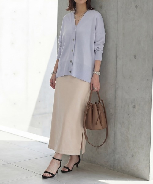 STYLE DELI（スタイルデリ）の「【匠ジョーゼット】サイドベンツロングスカート（スカート・レディース・ホワイト・M2/M1/S2）」の4枚目の写真