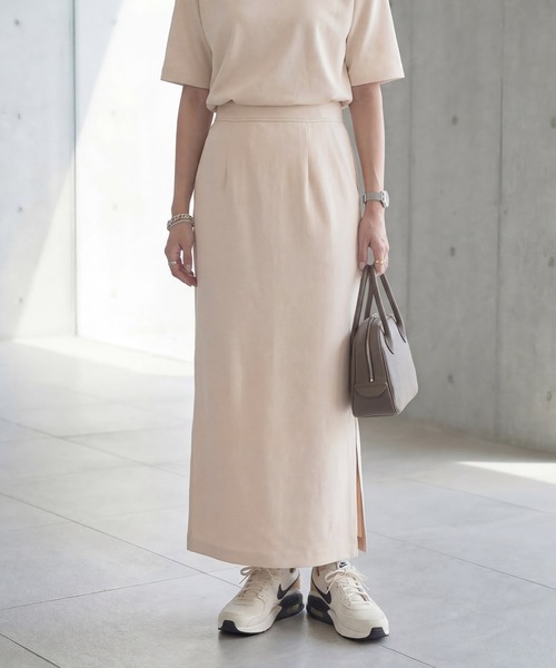 STYLE DELI（スタイルデリ）の「【匠ジョーゼット】サイドベンツロングスカート（スカート・レディース・ホワイト・M2/M1/S2）」の6枚目の写真