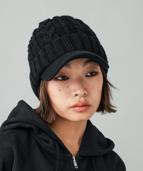 X-girl（エックスガール）の「KNIT CASQUETTE（キャスケット・レディース・ブラック/ブラウン・ONE SIZE）」の14枚目の写真