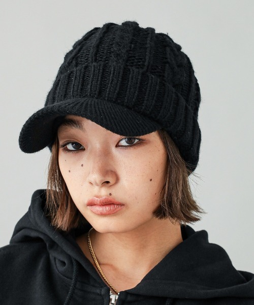 X-girl（エックスガール）の「KNIT CASQUETTE（キャスケット・レディース・ブラック/ブラウン・ONE SIZE）」の15枚目の写真