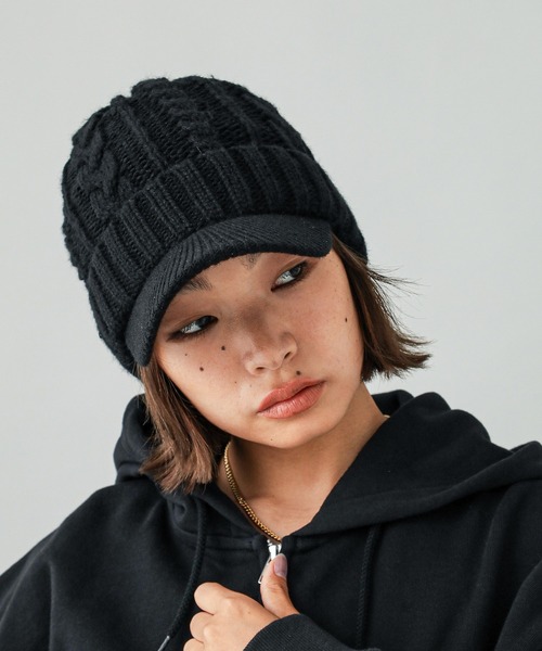 X-girl（エックスガール）の「KNIT CASQUETTE（キャスケット・レディース・ブラック/ブラウン・ONE SIZE）」の16枚目の写真