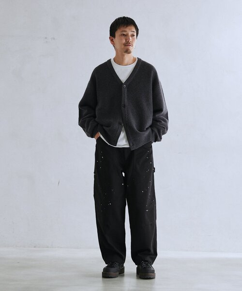 JOURNAL STANDARD relume（ジャーナルスタンダード　レリューム）の「HAMILTON WOOL ガーターカーディガン（カーディガン/ボレロ・メンズ・ブラック/パープル/ウッド・MEDIUM/LARGE）」の11枚目の写真