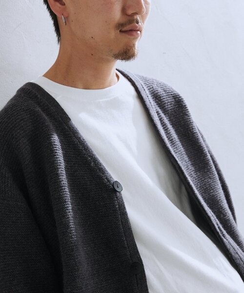 JOURNAL STANDARD relume（ジャーナルスタンダード　レリューム）の「HAMILTON WOOL ガーターカーディガン（カーディガン/ボレロ・メンズ・ブラック/パープル/ウッド・MEDIUM/LARGE）」の10枚目の写真