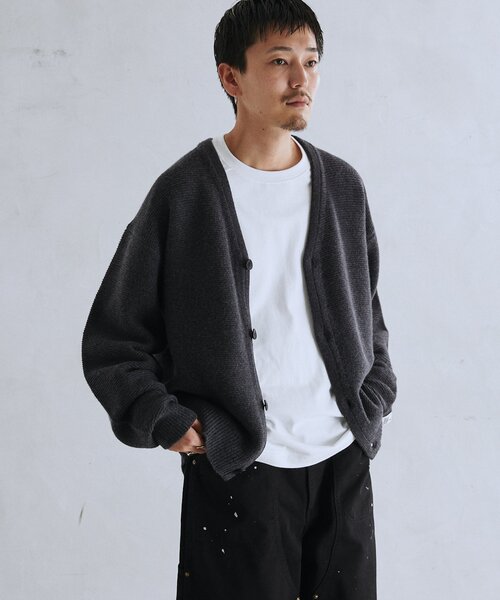 JOURNAL STANDARD relume（ジャーナルスタンダード　レリューム）の「HAMILTON WOOL ガーターカーディガン（カーディガン/ボレロ・メンズ・ブラック/パープル/ウッド・MEDIUM/LARGE）」の14枚目の写真