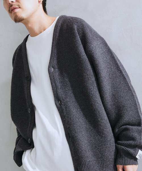 JOURNAL STANDARD relume（ジャーナルスタンダード　レリューム）の「HAMILTON WOOL ガーターカーディガン（カーディガン/ボレロ・メンズ・ブラック/パープル/ウッド・MEDIUM/LARGE）」の15枚目の写真