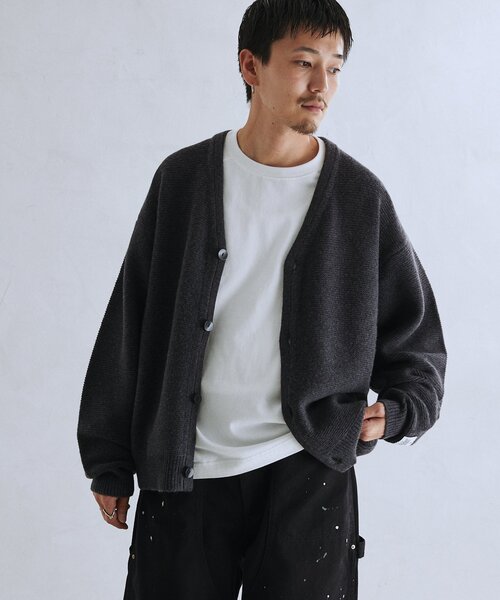 JOURNAL STANDARD relume（ジャーナルスタンダード　レリューム）の「HAMILTON WOOL ガーターカーディガン（カーディガン/ボレロ・メンズ・ブラック/パープル/ウッド・MEDIUM/LARGE）」の18枚目の写真