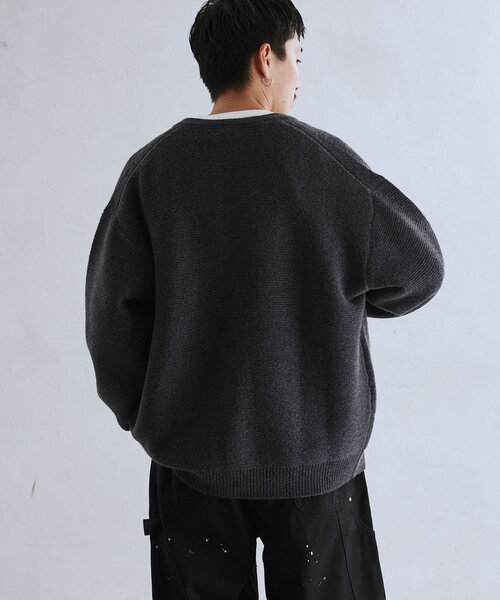 JOURNAL STANDARD relume（ジャーナルスタンダード　レリューム）の「HAMILTON WOOL ガーターカーディガン（カーディガン/ボレロ・メンズ・ブラック/パープル/ウッド・MEDIUM/LARGE）」の17枚目の写真