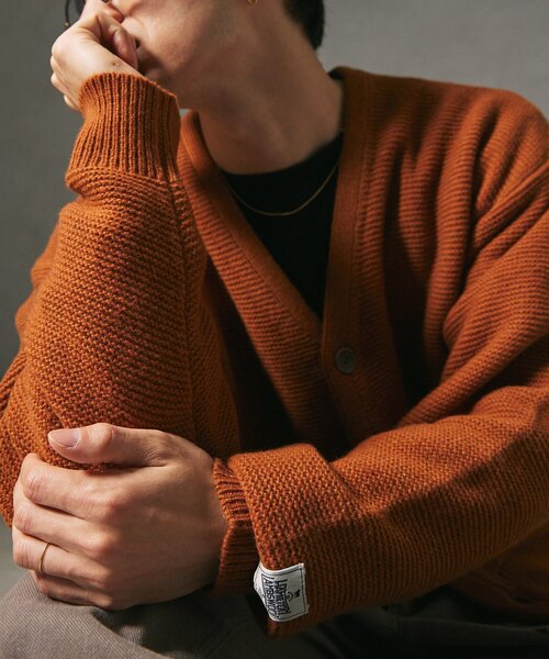 JOURNAL STANDARD relume（ジャーナルスタンダード　レリューム）の「HAMILTON WOOL ガーターカーディガン（カーディガン/ボレロ・メンズ・ブラック/パープル/ウッド・MEDIUM/LARGE）」の22枚目の写真