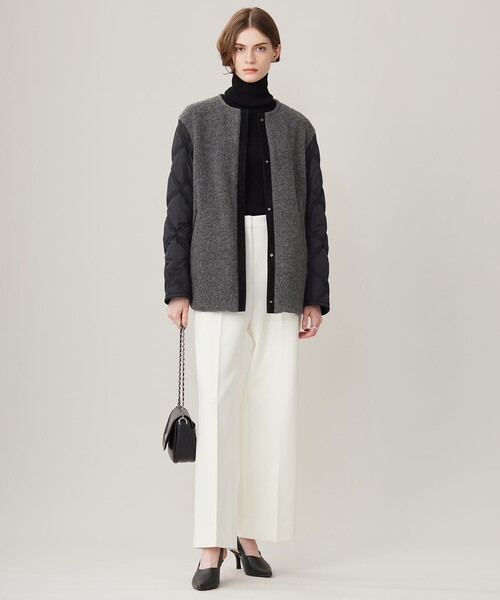 icb【リバーシブル着用可能】 ラミネートパイルキルト ミドル丈コート リバーシブル着用可能】 ラミネートパイルキルト ミドル丈コート