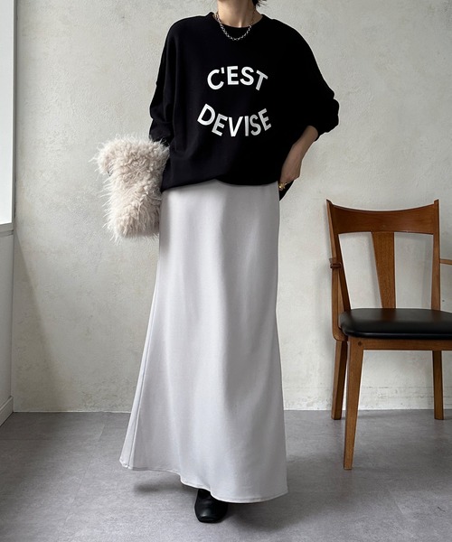 DouDou（ドゥドゥ）の「トリアセマーメイドスカート（スカート・レディース・ブラック/ライトグレー/キャメル・FREE）」の6枚目の写真