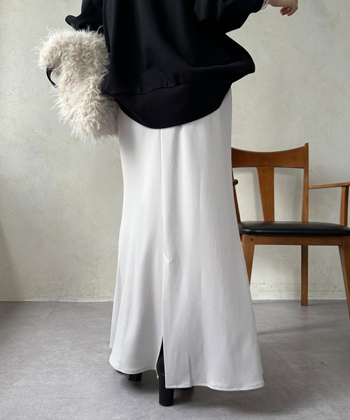 DouDou（ドゥドゥ）の「トリアセマーメイドスカート（スカート・レディース・ブラック/ライトグレー/キャメル・FREE）」の12枚目の写真