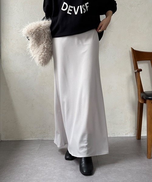 DouDou（ドゥドゥ）の「トリアセマーメイドスカート（スカート・レディース・ブラック/ライトグレー/キャメル・FREE）」の9枚目の写真